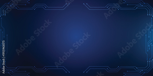 Dark blue circuit board technology background digital connection concept