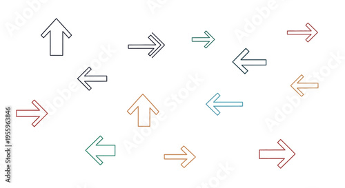 Colorful Arrows Pointing Different Directions.