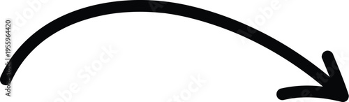 Hand-drawn Curved Arrow Pointing Right