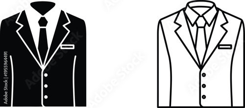 Black and white business suits with ties Vector