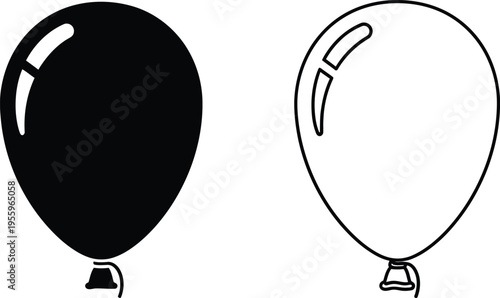 Black and white balloons Vector