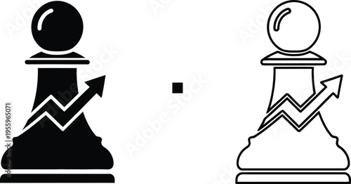 Business strategy chess pieces growth Vector