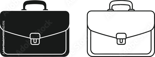 Briefcase icons in black and white Vector