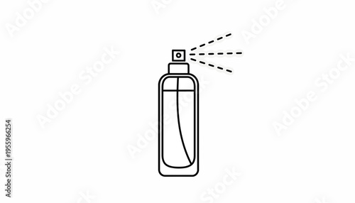 Perfume Bottle Spraying Mist - Minimalist Line Art Icon