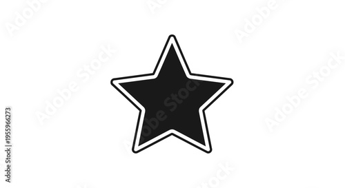 Simple black star icon with white outline, perfect for UI design, ratings, favorites, awards, quality, and achievement