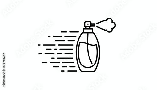 Perfume Bottle Spraying Mist with Speed Lines - Icon