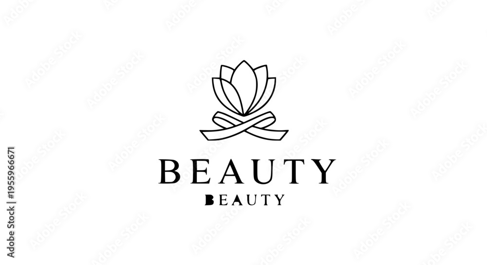 Obraz premium Elegant Beauty Salon Logo Minimalist Feminine Vector