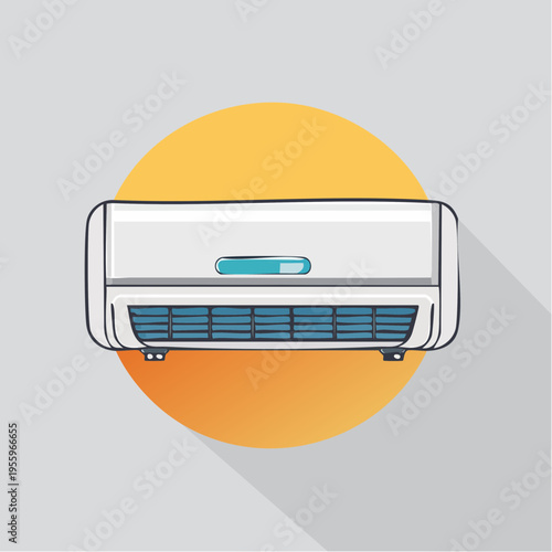 エアコン室内機のアイコン モダンな空調家電とスマートホーム