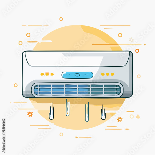エアコン室内機のアイコン モダンな空調家電とスマートホーム