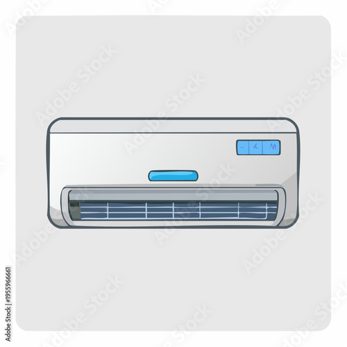 エアコン室内機のアイコン モダンな空調家電とスマートホーム