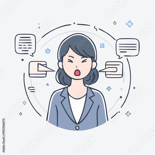 クレームを叫ぶ怒った顧客のアイコン カスタマーハラスメント