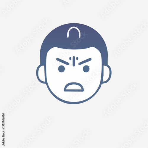 怒った顔の表情アイコン 不満やクレームのシンボル