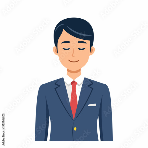 落ち着いてリラックスするビジネスパーソンのアイコン ワークライフバランス