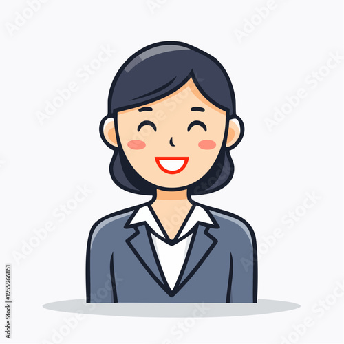 自信に満ちて微笑むビジネスパーソンのアイコン 成功と信頼