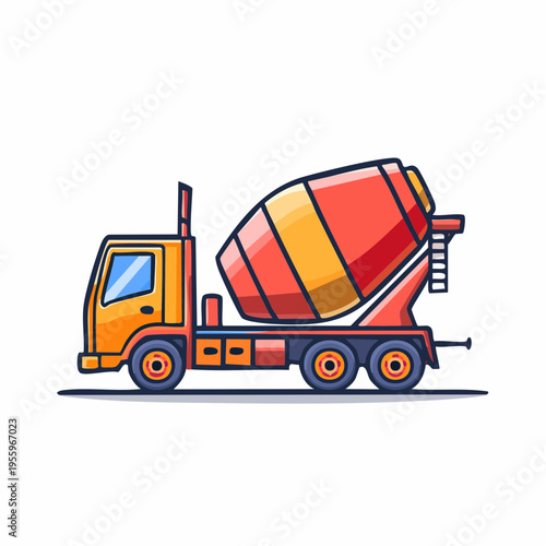 ミキサー車のアイコン 建設現場と重機