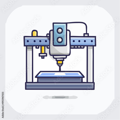 CNCフライス盤のアイコン 製造業と工場の工作機械