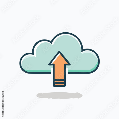 クラウドへのアップロード矢印アイコン DXとデータ共有