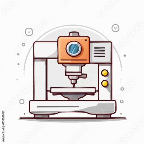 CNCフライス盤のアイコン 製造業と工場の工作機械