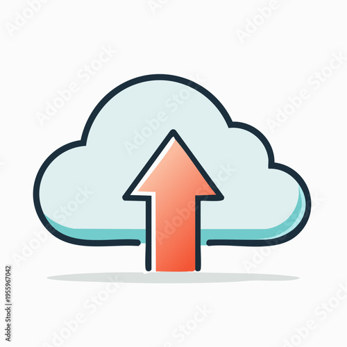 クラウドへのアップロード矢印アイコン DXとデータ共有