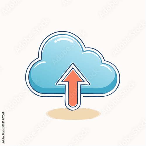 クラウドへのアップロード矢印アイコン DXとデータ共有