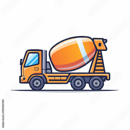 ミキサー車のアイコン 建設現場と重機