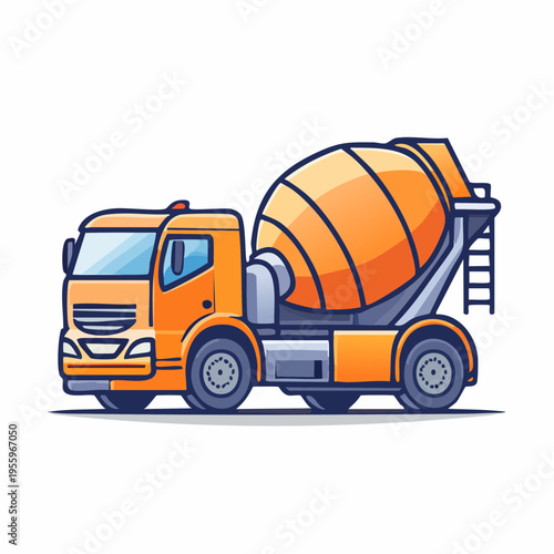 ミキサー車のアイコン 建設現場と重機