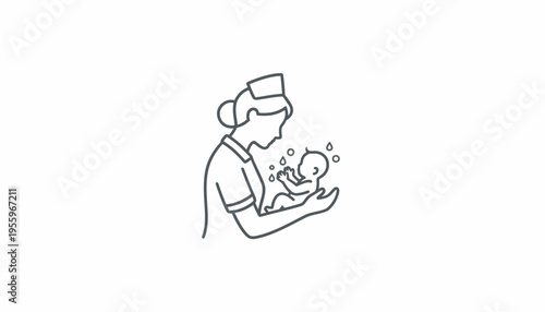 Nurse Holding Newborn Baby, Medical Care, Healthcare, Maternity, New Life