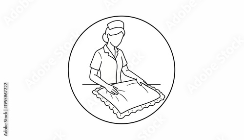 Nurse Preparing Bedding for Patient Care