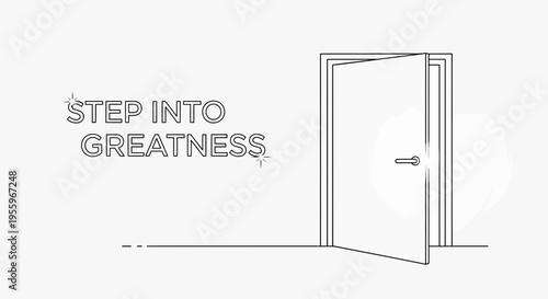 Open Door to Success and Greatness, Motivational Concept