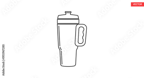 Outline Icon of a Sports Water Bottle with Handle