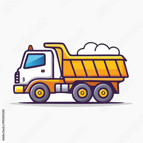 ダンプカーのアイコン 建設現場の土砂運搬と重機