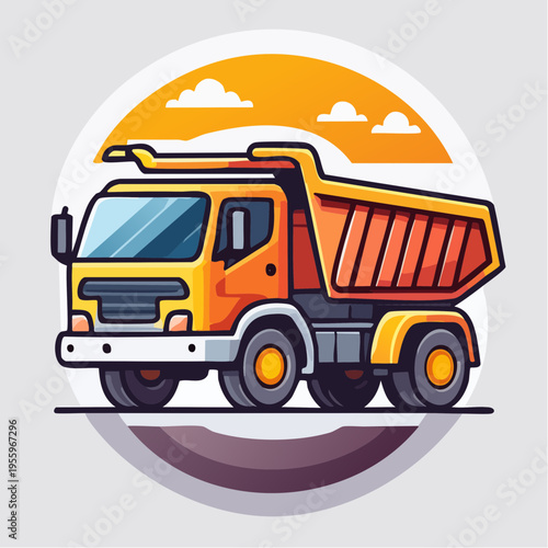 ダンプカーのアイコン 建設現場の土砂運搬と重機