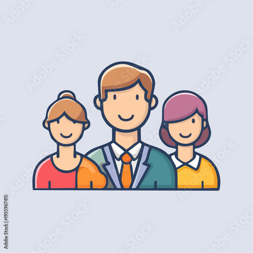 チームコラボレーションのアイコン 組織力やプロジェクトの協力体制