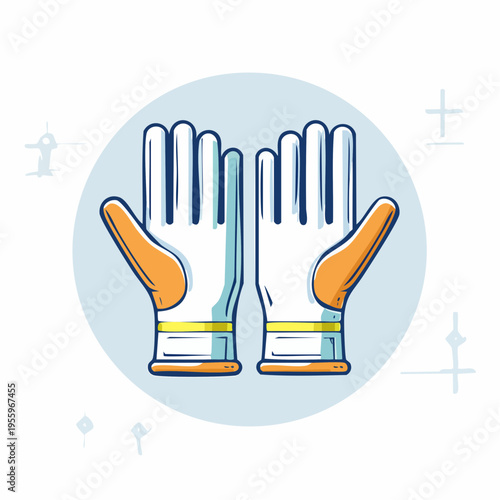 安全手袋で手を保護するアイコン 工場や現場の労働安全