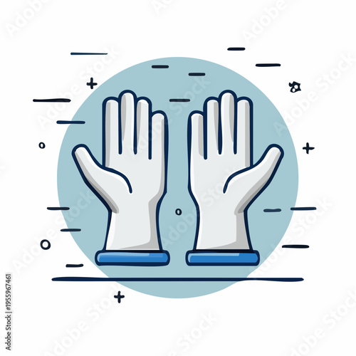 安全手袋で手を保護するアイコン 工場や現場の労働安全