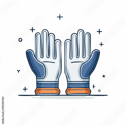 安全手袋で手を保護するアイコン 工場や現場の労働安全
