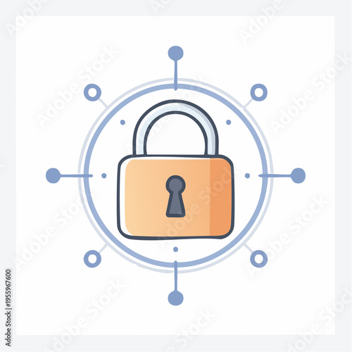 南京錠のアイコン 情報セキュリティとプライバシー保護