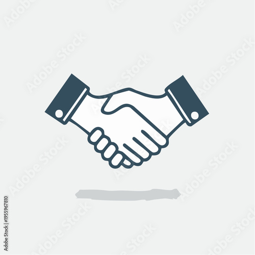 握手するアイコン ビジネスの契約成立やパートナーシップ