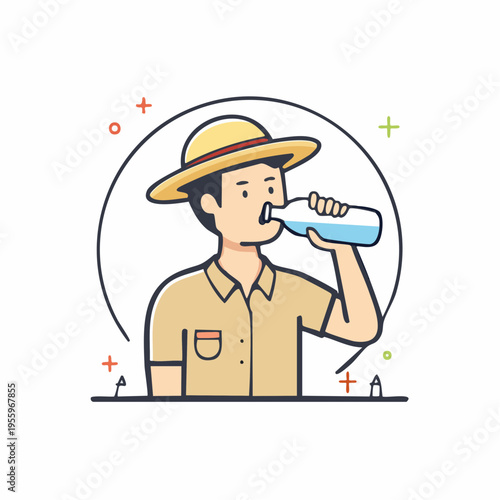 水を飲む人のアイコン 水分補給や熱中症対策