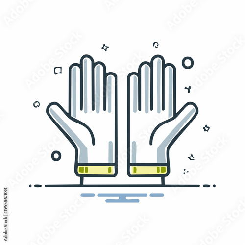 保護用の安全手袋アイコン 建設現場や工場の安全装備