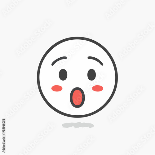 驚いた顔のアイコン 衝撃や予期せぬ出来事の表情