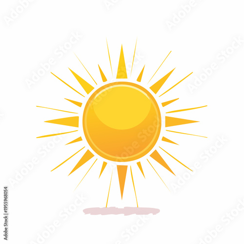 強い日差しの太陽アイコン 猛暑・熱中症警戒や夏の天気