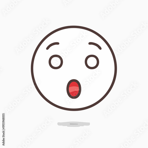 驚いた顔のアイコン 衝撃や予期せぬ出来事の表情