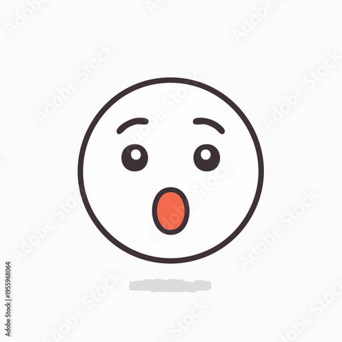 驚いた顔のアイコン 衝撃や予期せぬ出来事の表情