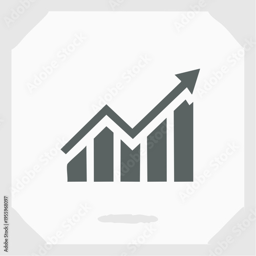 右肩上がりの矢印とグラフのアイコン ビジネスの成長と業績アップ