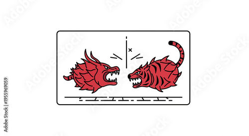Dragon vs Tiger Clash: Fierce Asian Mythological Creatures in Combat