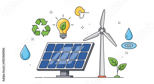 Solar panel with wind turbine energy.