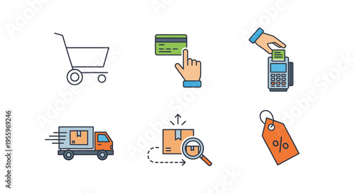 Ecommerce shopping cart delivery process.