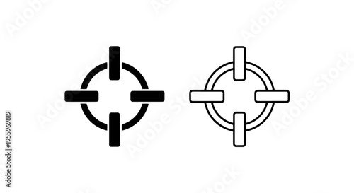 Target crosshair aim focus precision business goal black glyph outline vector icon