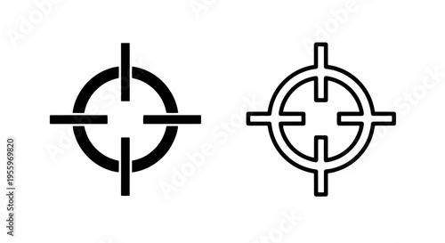 Target crosshair aim focus precision business goal black glyph outline vector icon